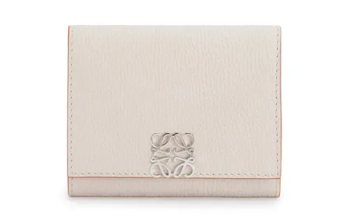 LOEWE Anagram Grain Cow Leather Card Holder Women's Ecru
