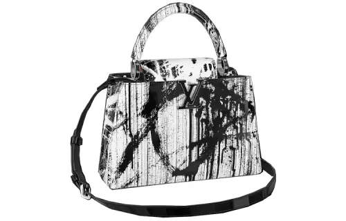 LOUIS VUITTON Gregor Hildebrandt Capucines Mm Black/White