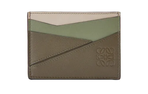 LOEWE Puzzle Calfskin Card Holder Unisex Avocado Green