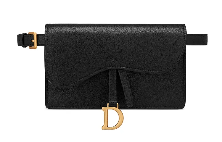 DIOR Saddle Sheepskin Shoulder Bag, Crossbody Bag, Fanny Pack Regular Women's Black