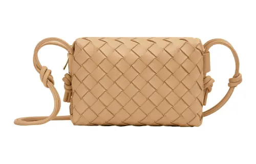 Bottega Veneta Loop Intrecciato Camera Bag Mini Almond