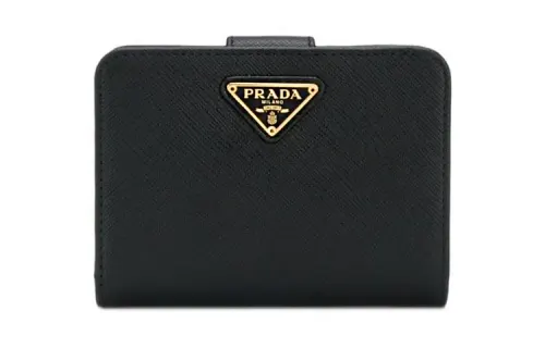 PRADA Saffiano Leather Wallet Women's Black