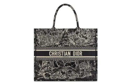 DIOR BookTote Canvas Tote Bag, Canvas Bag, Tote Bag, Shopping Bag, Handbag Regular Women's Black/White