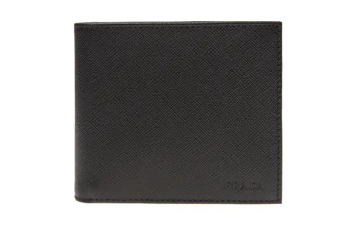 PRADA Cow Leather Wallet Unisex Black