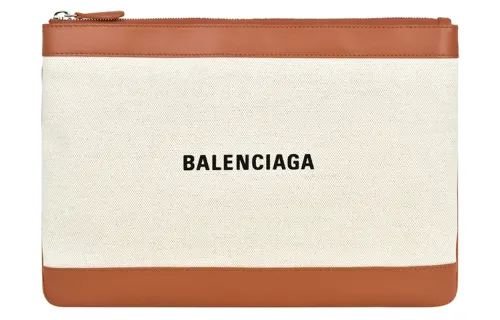 Balenciaga Canvas Bag Clutch Women's Ecru