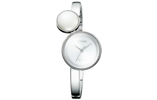 CITIZEN Citizen Eco-Drive Series Japanese Lacquer Diamond Watch Solar Quartz Movement Stainless Steel Strap Japanese and Korean Watch Women's Watch White Dial EW5491-56A