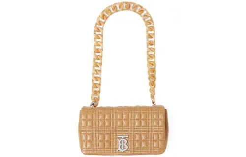 Burberry Small Lola Quilted Leather Shoulder Bag Nude