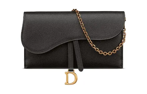 DIOR Saddle Grain Calfskin Combo Bag, Saddle Bag, Clutch, One Shoulder, Crossbody, Card Holder, Wallet Women's Black
