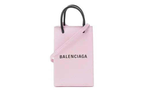 Balenciaga Leather One Shoulder Handbag Unisex Cherry Blossom