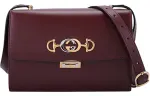 GUCCI Zumi Smooth Leather Crossbody Bag, Shoulder Bag Small Women's Burgundy