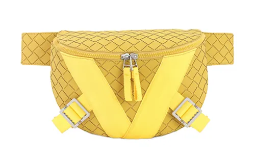 Bottega Veneta Polyurethane Belt Coin Purse Men's Yellow