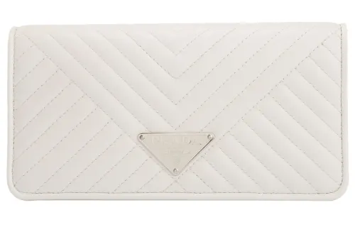 PRADA Lambskin Clutch Women's White