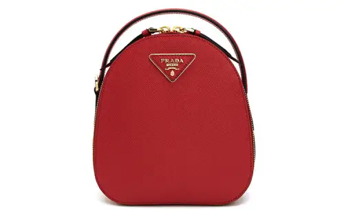 PRADA Saffiano Cow Leather Backpack Women's Red