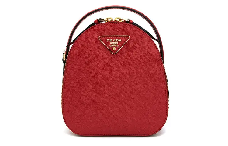 PRADA Saffiano Cow Leather Backpack Women's Red