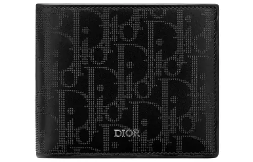 DIOR Cow Leather Wallet Men's Black