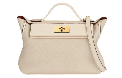 HERMES 24/24 Calfskin Handbag Regular Women's Beige