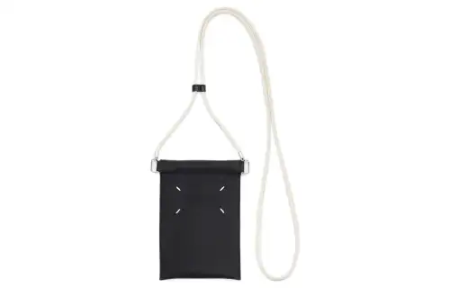Maison Margiela Cow Leather Cell Phone Pouch Unisex Black