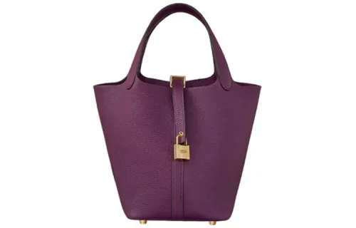 HERMES Picotin Lock Maurice Bullock Leather Basket Bag, Bucket Bag, Handbag 18 Women's P9 Anemone Sea Anemone Purple