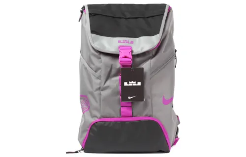Nike Polyester Backpack Regular Unisex Gray Purple Contrast