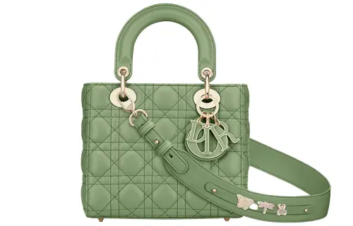 DIOR Lady Dior Sheepskin Shoulder Bag, Crossbody Bag, Handbag Small Women's Mint Green