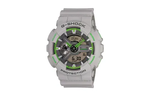 CASIO Men Liquid Crystal/Analog Dual Display Series Gray Watch GA-110TS-8A3