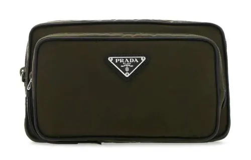 PRADA Nylon Fabric Coin Purse Women's Green