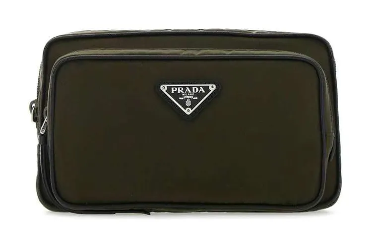 PRADA Nylon Fabric Coin Purse Women's Green