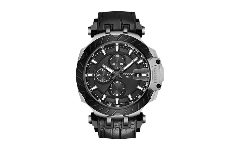 TISSOT Race Collection Mechanical Movement Date Display Men's Watches Watch 45mm Black Dial Stainless Steel Case