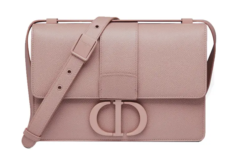 DIOR 30 Montaigne Matte Grain Cow Leather Crossbody Bags Women's Light Pink