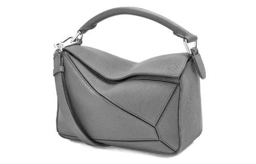 LOEWE Puzzle Calfskin Geometric Bag, Puzzle Bag, Shoulder Bag, Crossbody Bag, Handbag Women's Gray