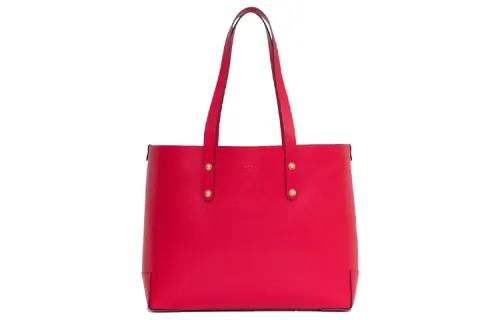 Burberry Grain Leather Tote Bag, Shopping Bag, Handbag Small Women's Red