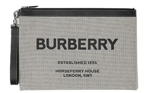 Burberry Horseferry Print Large Pouch Black/Grey