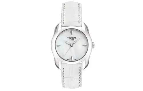 TISSOT Fashion Collection Quartz Movement Women's Watch 26mm White Dial Stainless Steel Case Leather Strap