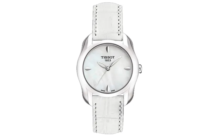 TISSOT Fashion Collection Quartz Movement Women's Watch 26mm White Dial Stainless Steel Case Leather Strap