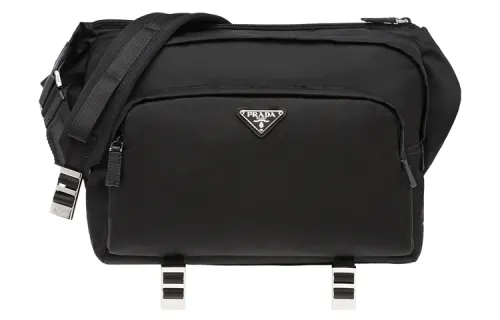 PRADA Fabric Messenger Bag, Shoulder Bag, Crossbody Bag Men's Black