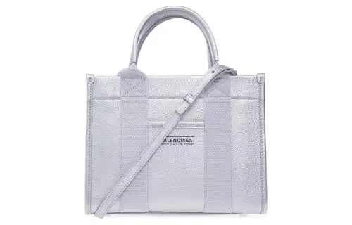 Balenciaga Calfskin One Shoulder Handbag Regular Unisex Silver