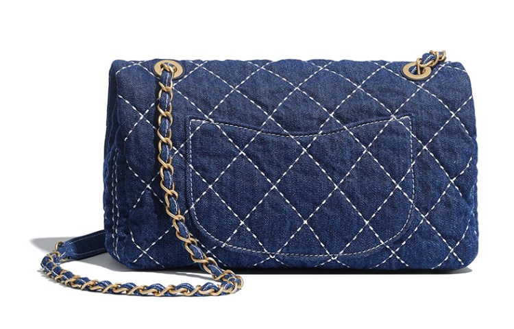 Женская сумка Chanel Classic Flap CF (джинсово-синяя) — фото 2