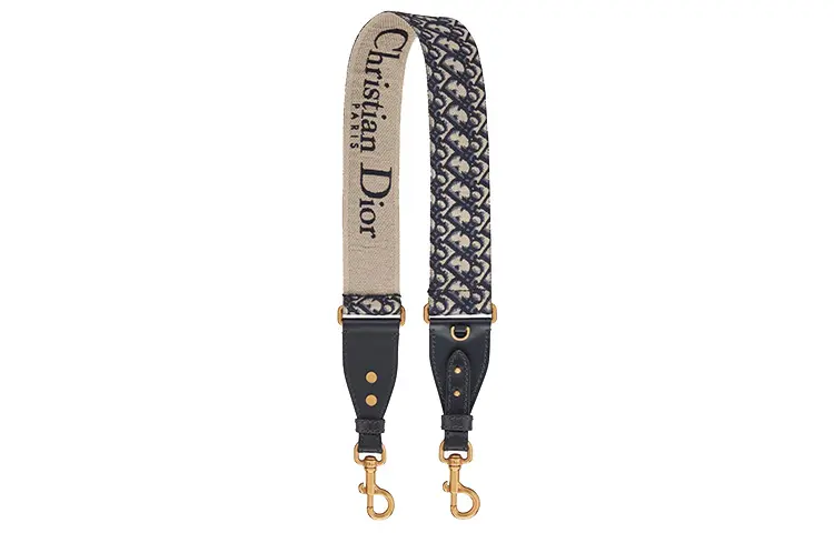 DIOR Cow Leather Bag Straps Women's Brown & Blue