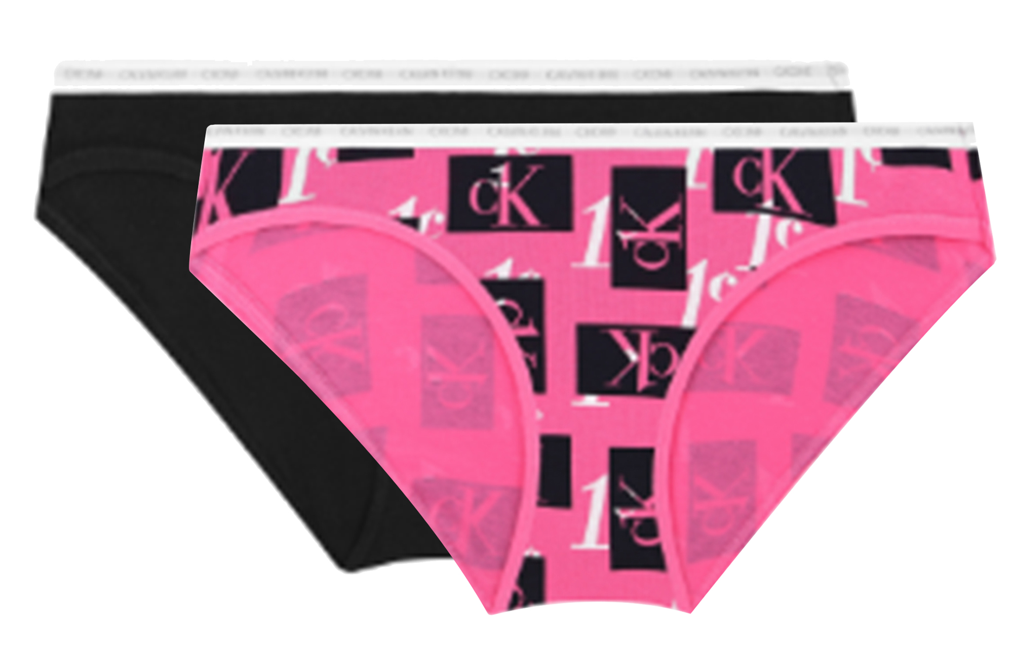 CALVIN KLEIN cotton half-covering briefs for women, 2 pack, multi-color