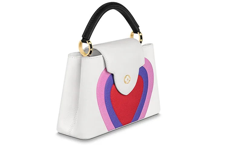 LOUIS VUITTON Capucines Cow Leather Kapsyn Handbag, Shoulder Bag, Crossbody Bag Women's White