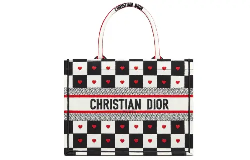 DIOR Canvas Shoulder Bag, Tote Bag, Shopping Bag, Handbag Small Women's Black White