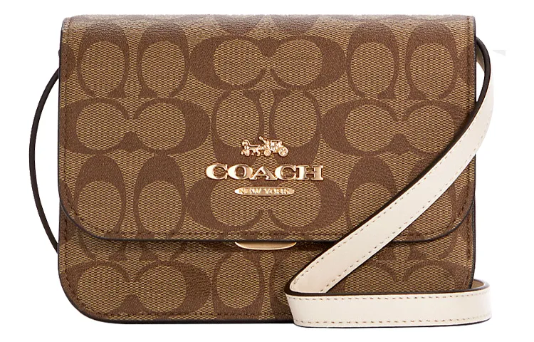 COACH Brynn Canvas With Leather Crossbody Bags Small Women's Brown