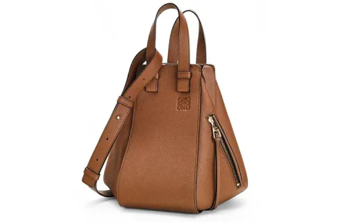 LOEWE Hammock Pebble Pattern Cow Leather Handbag Small Women's Brown