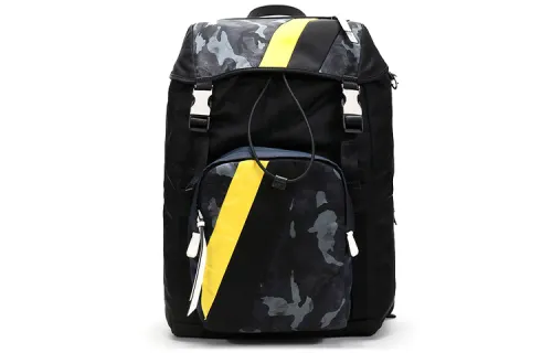 PRADA Fabric Travel Bag Backpack Men's Black Multicolor