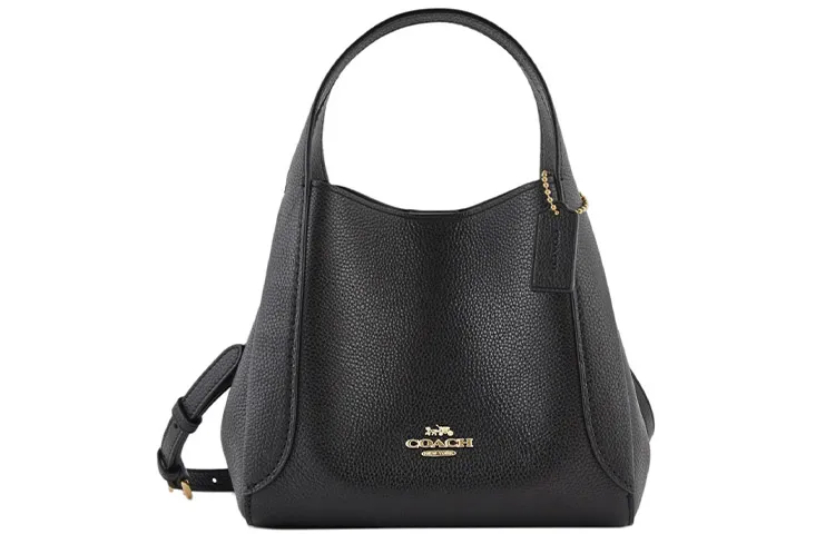 COACH Hadley Polished Pebbled Leather Handbags Small Women's Black