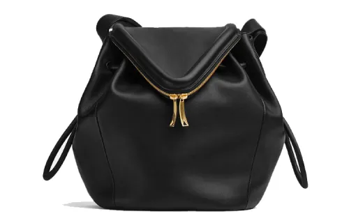 Bottega Veneta Beak Cow Leather Handbag Women's Black