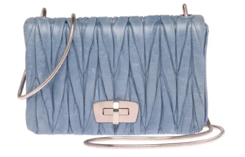 MIU MIU Matelassé Calfskin Shoulder Bag, Crossbody Bag Women's Interstellar Blue