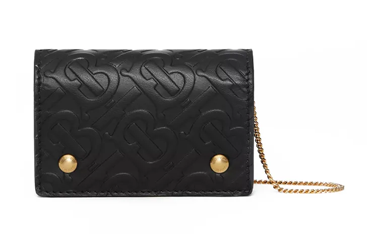 Burberry Leather Card Holder Women's Black