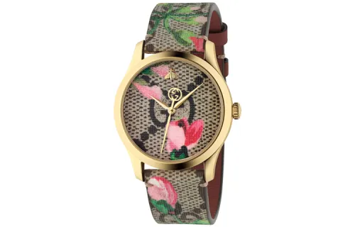 GUCCI G Timeless Collection Wrist Watches Quartz Movement Canvas Strap Coffee Watch Dial Unisex