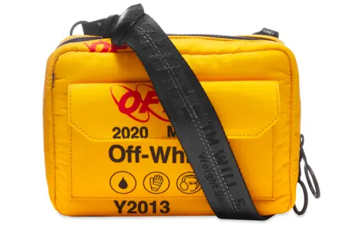 OFF WHITE Polyester Shoulder Bag, Crossbody Bag Unisex Yellow